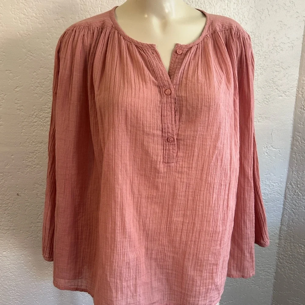 Ba&Sh Womens peasant dusty rose blouse sz 0